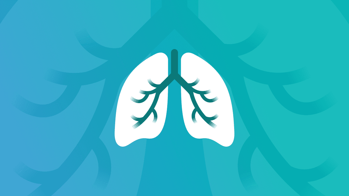 Illustration of lungs on a background with a larger illustration of lungs