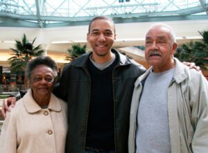 DeSean with his grandparents Evelyn and Isham Brown.