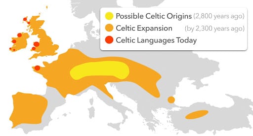 Map of Celtic Origins in Europe